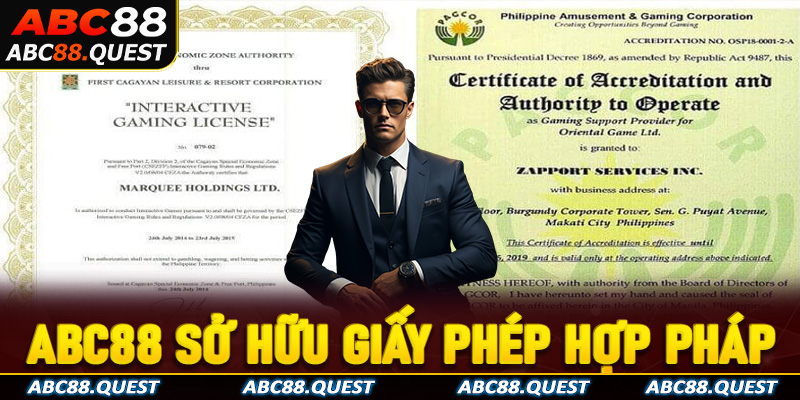 Trang ABC88 sở hữu giấy phép hợp pháp